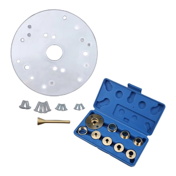 yaaqii 10-piece Brass Router Guide Bushing Set Router Base Plate Acrylic Auxiliary Tool
