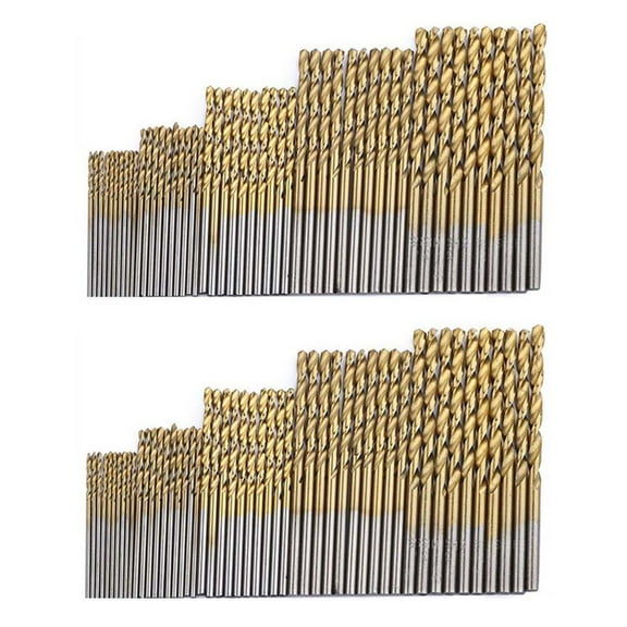 yaaqii 100pcs Drill Bits Sets HSS Drill Sets Drill Accessories for Metal Masonry Wood