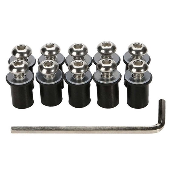 yaaqii 10PCS Motorcycle Windshield Bolts Screws Kit,Body Mounting Bolts Nuts