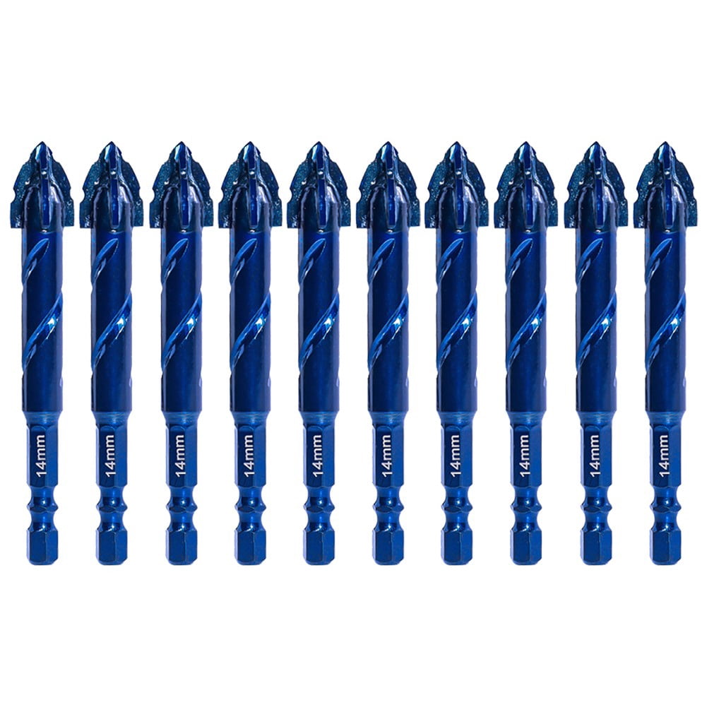 yaaqii 10pcs Masonry Drill Bit Set Eccentric Drill Bits for Glass Tile Wood Punching