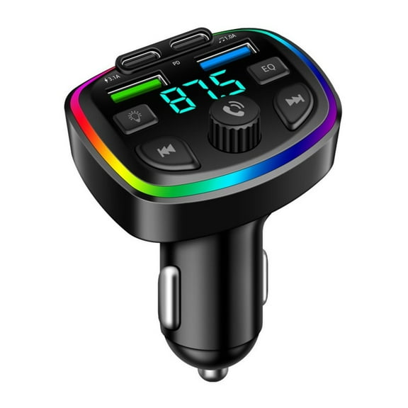 yaaqii 12-24V 3.1A 4-In-1 Seven-Color B-T MP3 Player Car Charger FM Transmitter