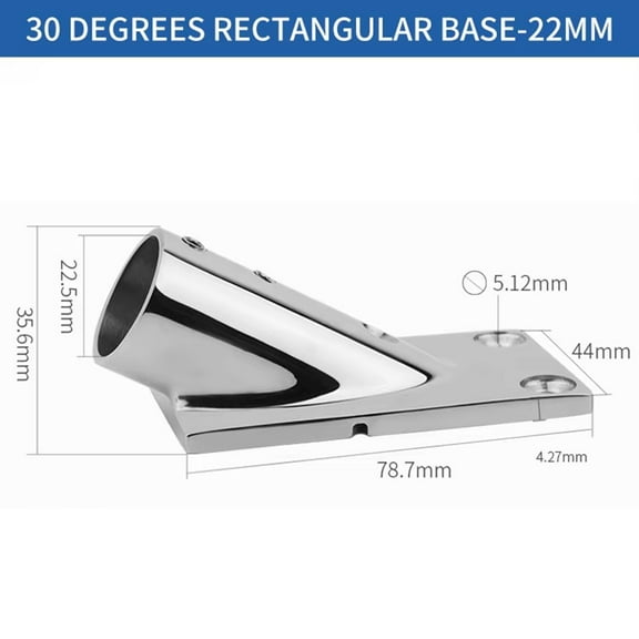 yaaqii 22MM Stainless steel Boat pipe 30/45/60/90° Handrail Pipe Rectangular Base