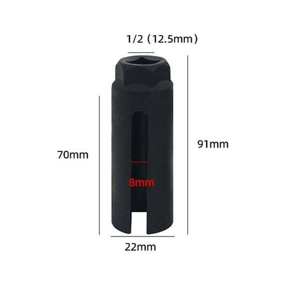 yaaqii 22mm Narrow Mouth Oxygen Sensor Sleeve Cxygen Sensing Drive Socket Wrench Tool