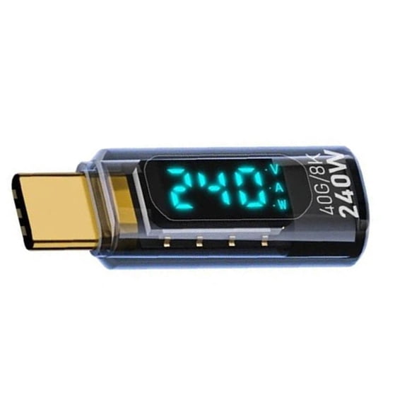 yaaqii 240W USB C Tester 2 Pack Power, Voltage Current LED Digital Display Transparent