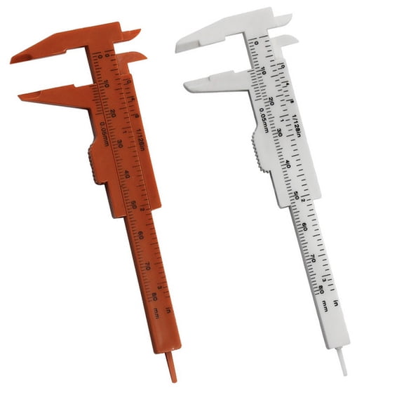 yaaqii 2PCS 80mm Mini Plastic Sliding Vernier Caliper Gauge Measure Ruler Micrometer