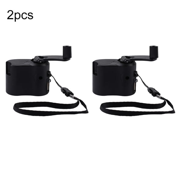 yaaqii 2PCS USB Hand Crank Charger Generator Manual Dynamo Mobile Charge black