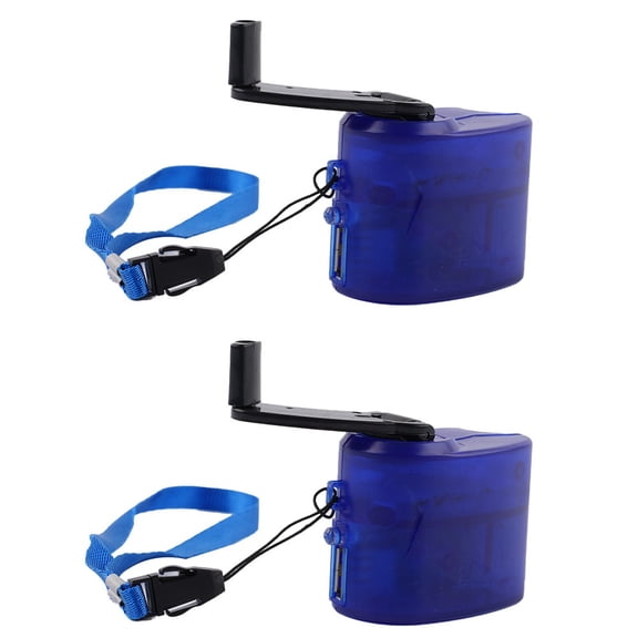 yaaqii 2PCS USB Hand Crank Charger Generator Manual Dynamo Mobile Charge blue