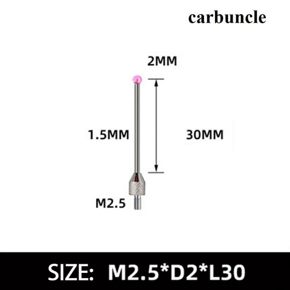 yaaqii 2mm carbuncle Steel Head M2.5 Thread Micrometer Gauge Indicator Probe