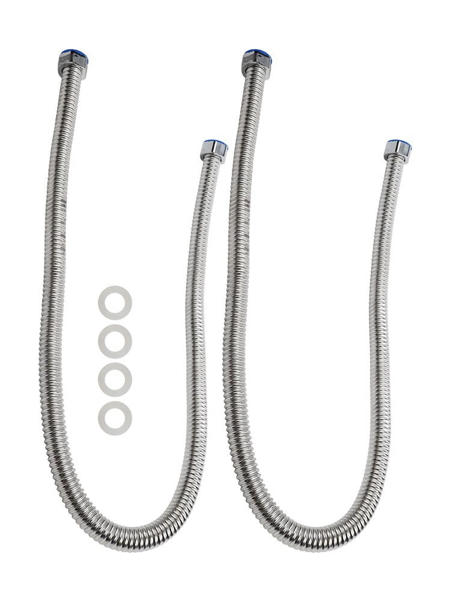 yaaqii 2pc 3/4 inch 1 m Flexible Stainless Steel Corrugated Water Heat Connector Hose