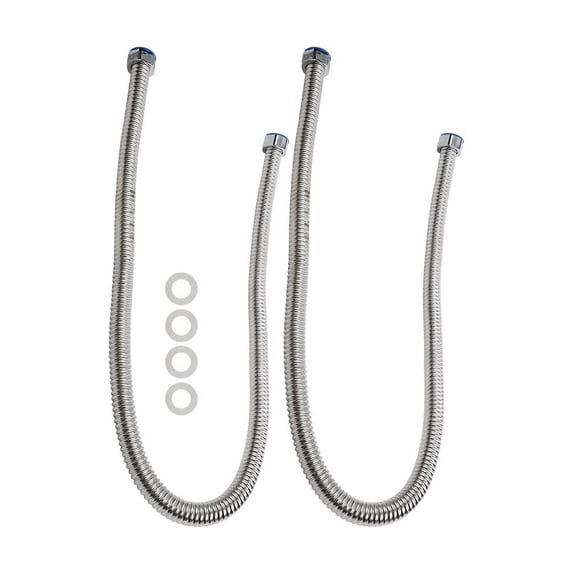 yaaqii 2pc 3/4 inch 1 m Flexible Stainless Steel Corrugated Water Heat Connector Hose