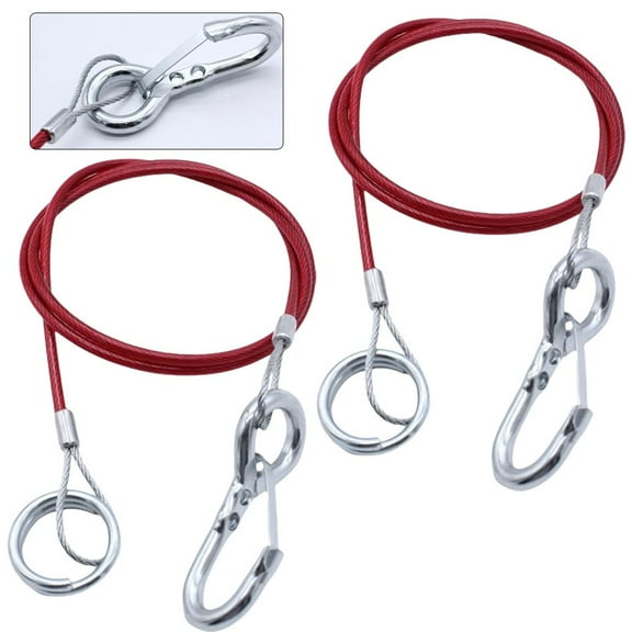 yaaqii 2pcs 1m*4mm Breakaway Ropes Brake Cable Hook Tear-off Rope for Trailers Caravans