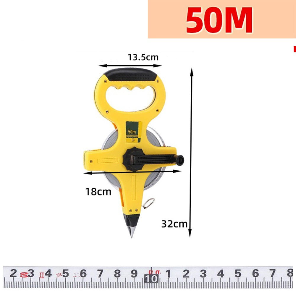 yaaqii 30/50Meters Fiberglass Tape Measure Inch Metric Scale Construction Surveying