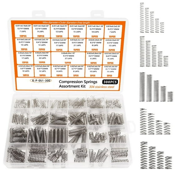 yaaqii 300 Pcs Compression Springs Assortment Kit 23 Different Sizes Small Springs Set