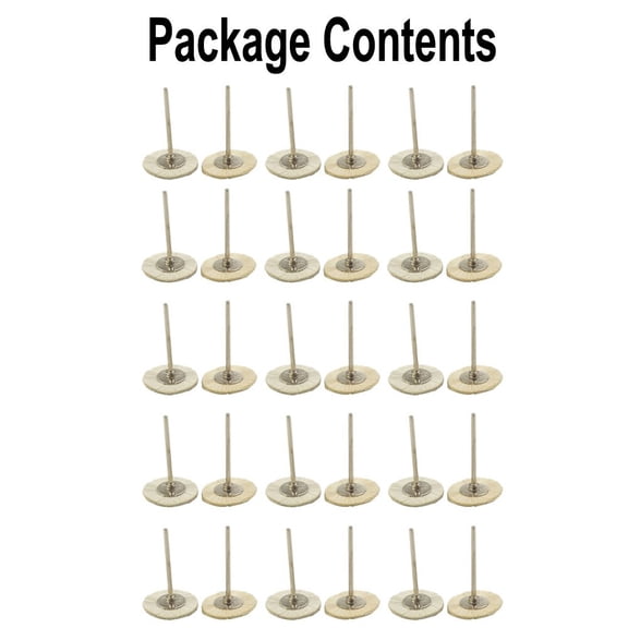 yaaqii 30Pcs 2.35mm Dental Tooth Polishing Brushes Wheel Miniature Soft Goat Hair Tools