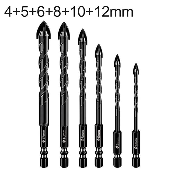 yaaqii 4 Flutes Drill Bits Concrete Drill Bit For Glass Tile Brick Plastic Wood 4-12mm