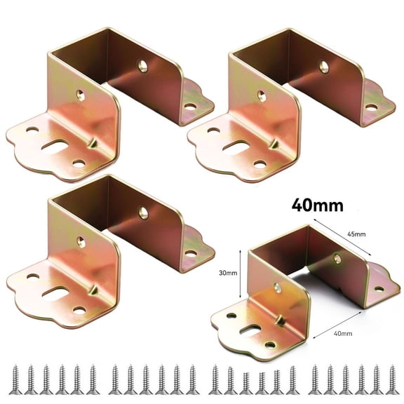 yaaqii 4PCS U-shaped thickening Bed rail brackets Heavy Duty Metal Support Hinges