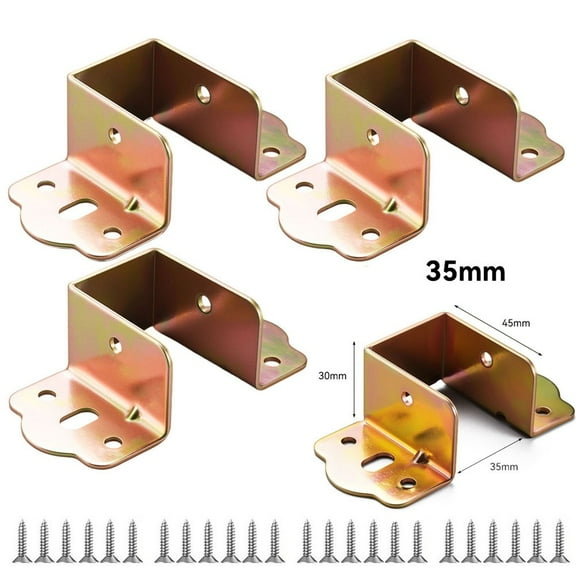 yaaqii 4PCS U-shaped thickening Bed rail brackets Heavy Duty Metal Support Hinges
