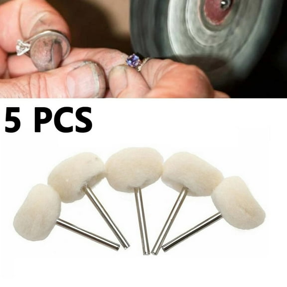 yaaqii 5pcs 2.35mm Wool Polishing Brush Finishing Ball Wheels Buffing Grinding Head