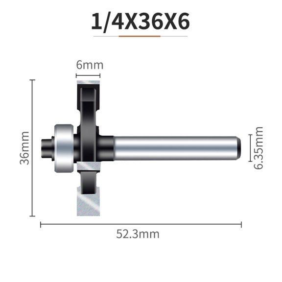 yaaqii 6.35mm Shank Four Blade T-Sloting Slot Cutter Slotting Router Bit Milling Cutter