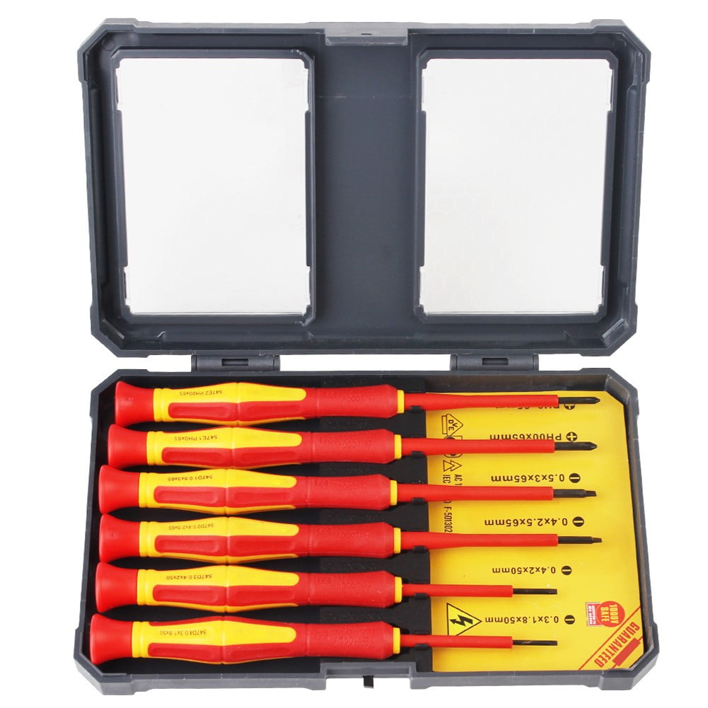 yaaqii 6PCS 1000V Insulated Screwdriver Set Magnetic Tip Electrician repair tool