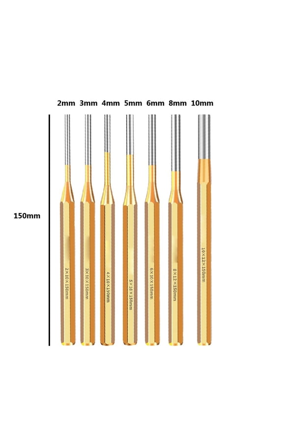 7PCS 2-10mm Roll Pin PunchTool Remover Heavy Duty Chisel Cone Punch Watch Repair