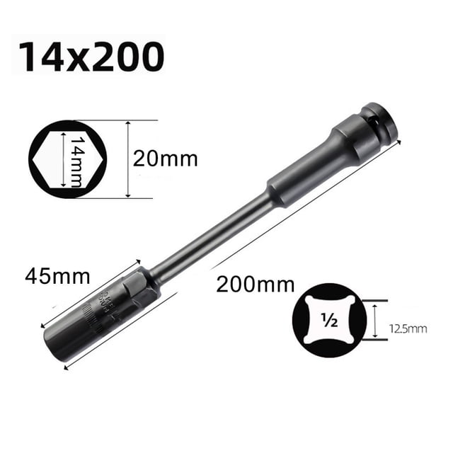 yaaqii 8-19mm Extra Long Thin Wall Socket 200mm Hex Nut Socket Wrenches ...