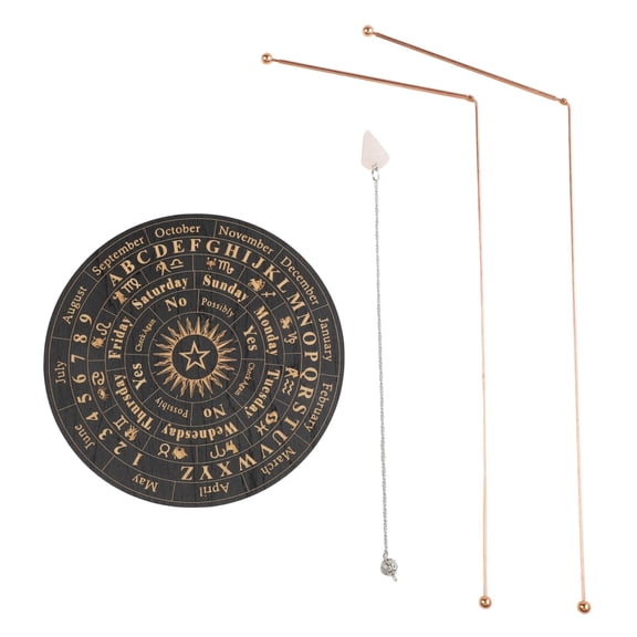 yaaqii 99.9%Copper Dowsing Rods-2-Piece Dowsing Rod + Dowsing Pendulum+ Scrying Mat Set