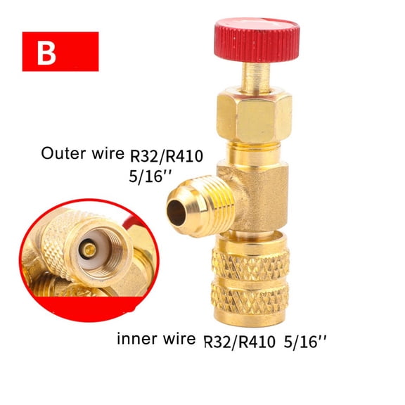 yaaqii Air Conditioning Fluoride Safety Valve R22 R410/R32 Connector Safety Adapter