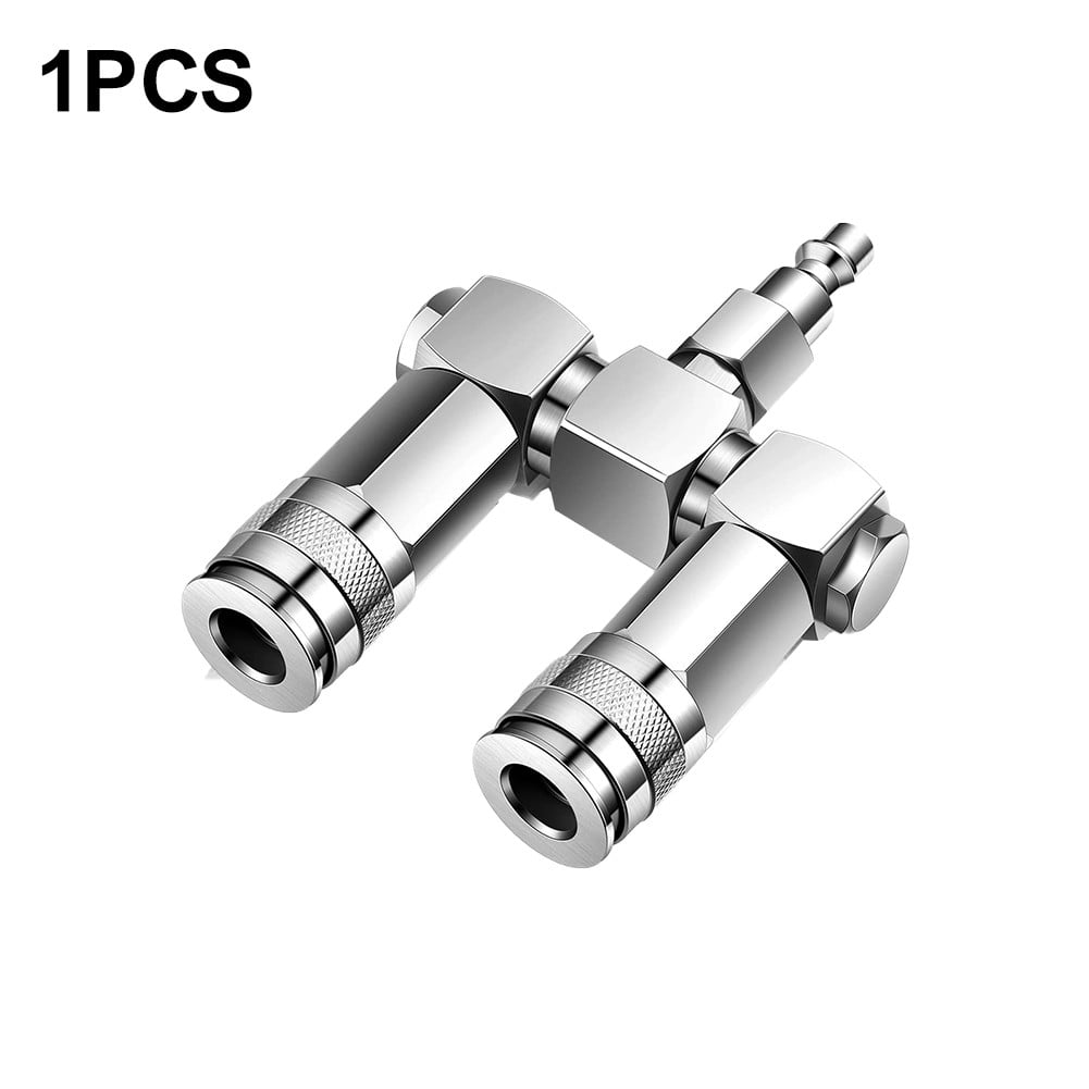 yaaqii Air Hose Connectors 2 Way Air Hose Splitter Fittings 1/4 in NPT Air Compressor