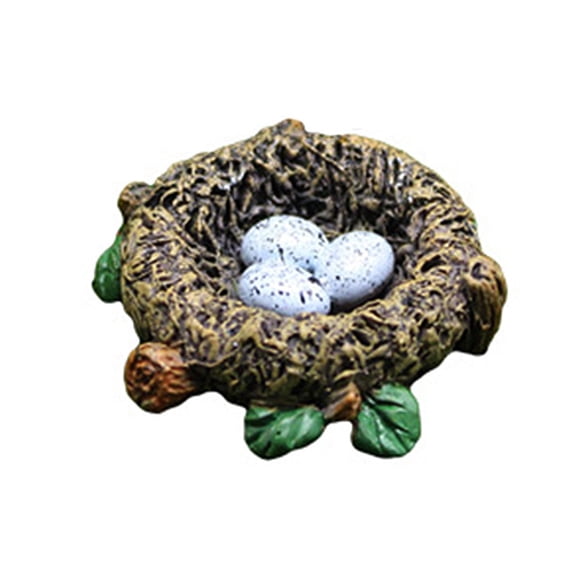 yaaqii Birdie Figurines Landscape Ornaments Bird's for Nest Bird Eggs Mini Gardening