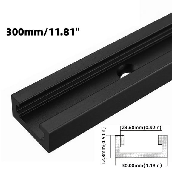 yaaqii Black 30 Type T-tracks 300-600mm Aluminium Alloy Track Woodworking T Slot