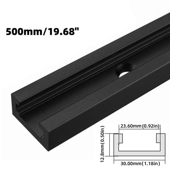 yaaqii Black 30 Type T-tracks 300-600mm Aluminium Alloy Track Woodworking T Slot