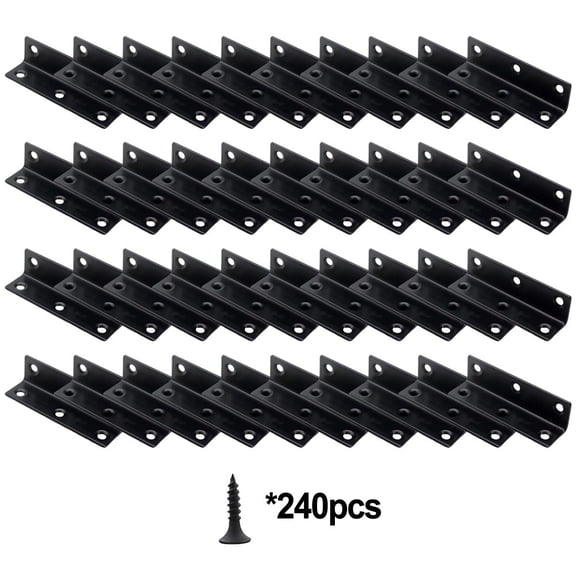 yaaqii Black L Brackets for Wood L Brackets for Raised Garden Bed- Stable Support