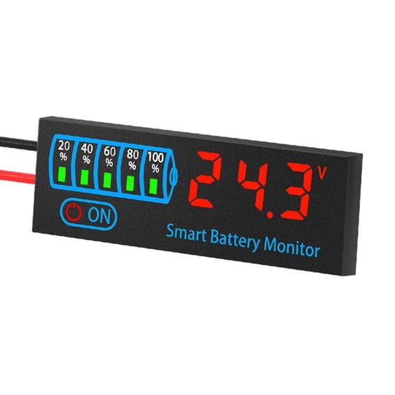 yaaqii DC 7-55V LED display 20MA voltage charging indicator with alarm power display