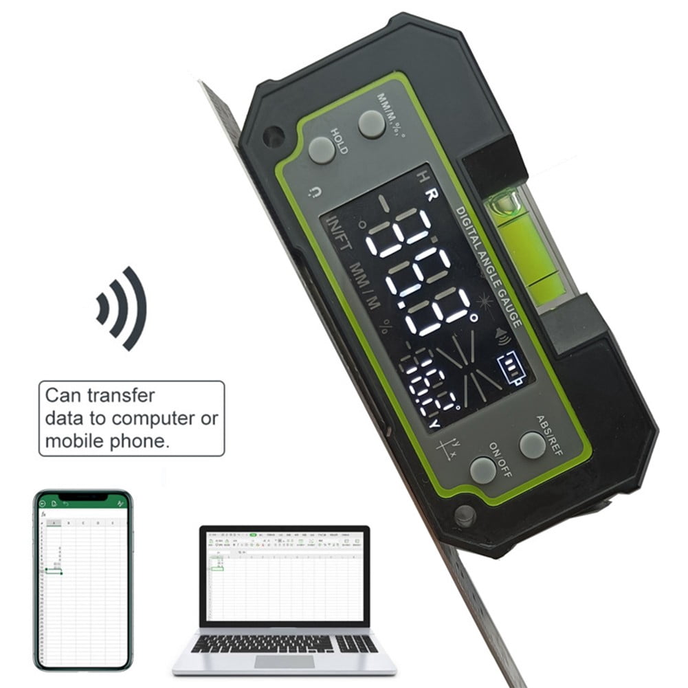 yaaqii Digital Horizontal Inclinometer compatible-Bluetooth Dual Axis LCD Protractor