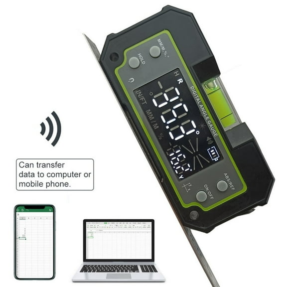 yaaqii Digital Horizontal Inclinometer compatible-Bluetooth Dual Axis LCD Protractor