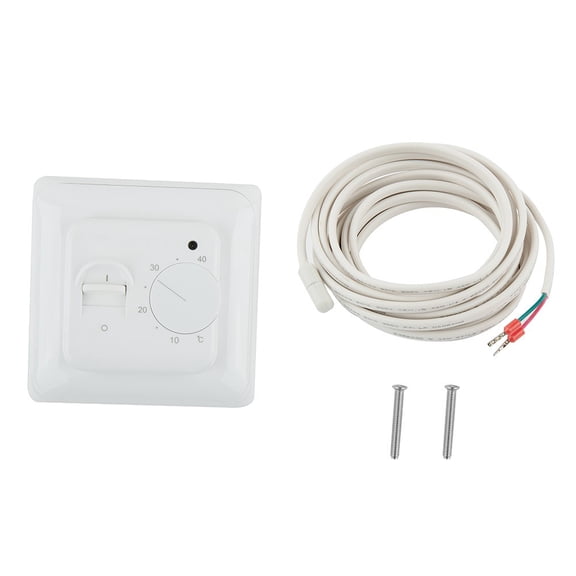 yaaqii Electric UnderFloor Heating Thermostat Control Switch+ Floor Sensor White 16A