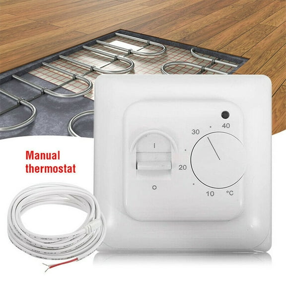 yaaqii Electric UnderFloor Heating Thermostat Control Switch+ Floor Sensor White 16A