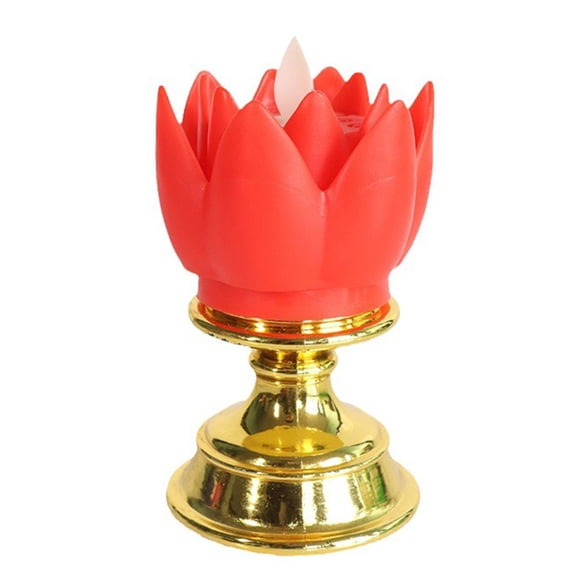 yaaqii Golden bottom colorful lotus lamp LED simulation candle lamp