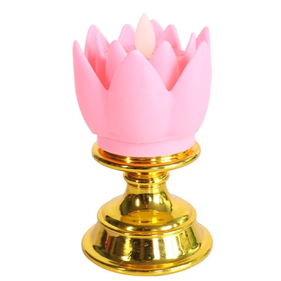 yaaqii Golden bottom colorful lotus lamp LED simulation candle lamp