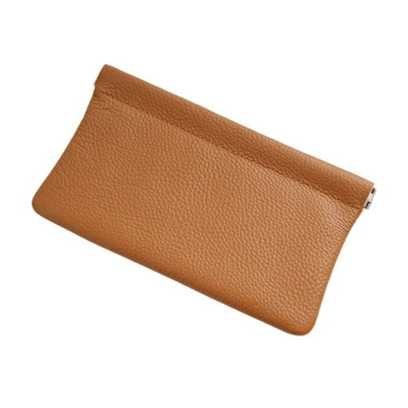 yaaqii Long Wallet Simple Style Leather Automatic Closure Suitable for Passport