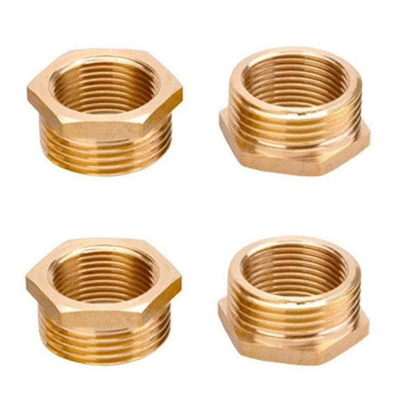 yaaqii Pack of 4 Brass Reducer 1 to 3/4 inch Adapter Thread Fitting for Pipe Connection