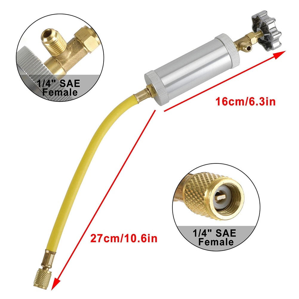 yaaqii R134A R12 Hand Turn Pump Oil Injection Oil&Dye Injector Vehicle ...