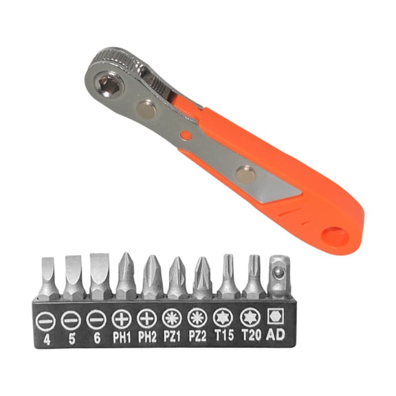 yaaqii Ratchet wrench screwdriver hexagonal adjustable quick-release drill with ten bit