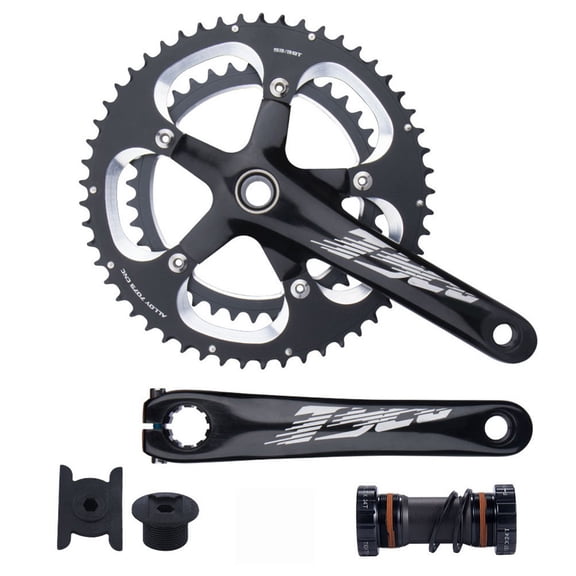 yaaqii Road Bike Crankset 53-39T Double Chainring 170mm Crank Aluminum Alloy 130BCD