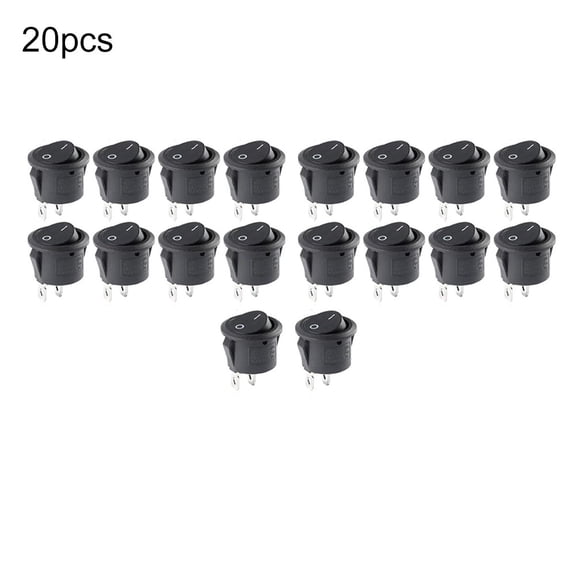yaaqii Ship type switch KCD1-105 Open 20 OD 23M two pins no light on round black
