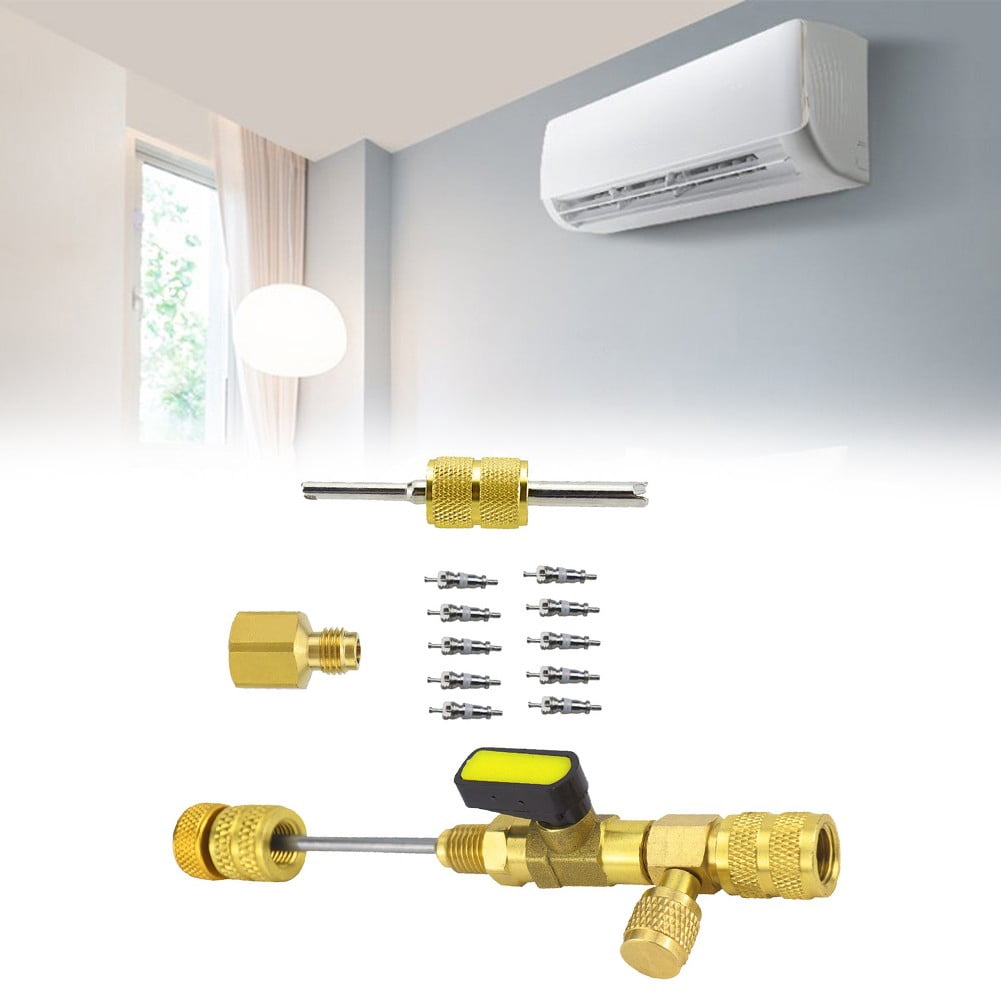 yaaqii Valve core remover installation Air conditioner repair tool with brass adapter