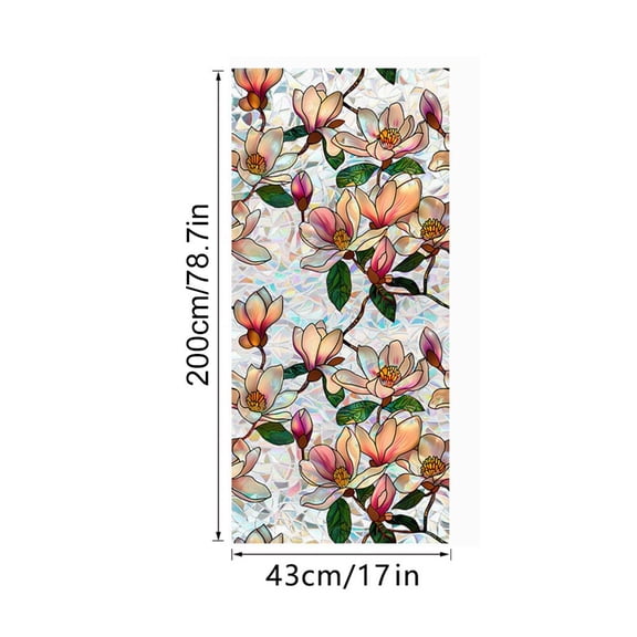 yaaqii Vibrant for Rainbow Floral Window Film: UV Protection & Privacy with Easy