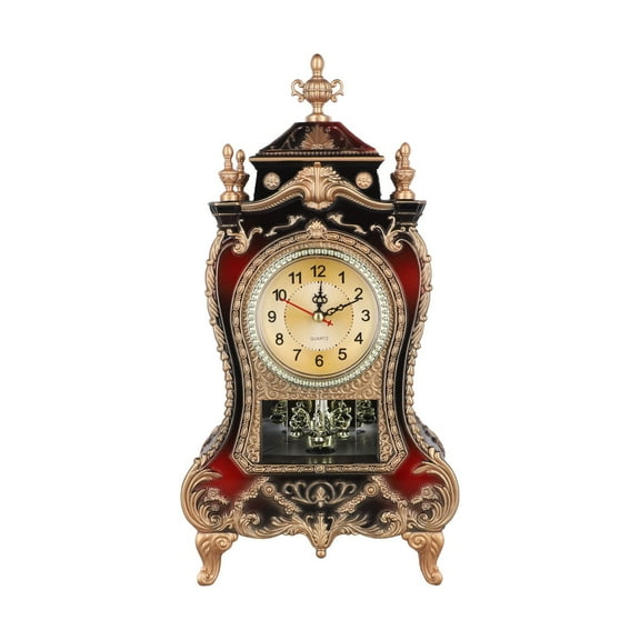 yaaqii Vintage Table Analog Display Clock with Songs Wall Mountable Home Decor
