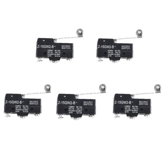yaaqii Z-15GW2-B Limit Switch SPDT 3-pin Momentary Roller Rocker Limit Switch for CNC